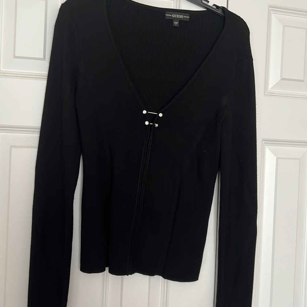 Womens black sweater size large Guess